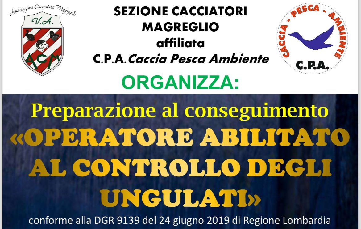 Corso per Operatore abilitato al Controllo degli Ungulati – Magreglio (CO) – 2 Luglio 2024