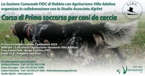 Corso Primo Soccorso per Cani da caccia – Borgo San Siro (PV) – 7 settembre 2024